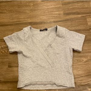 brandy melville grey amara short sleeve top